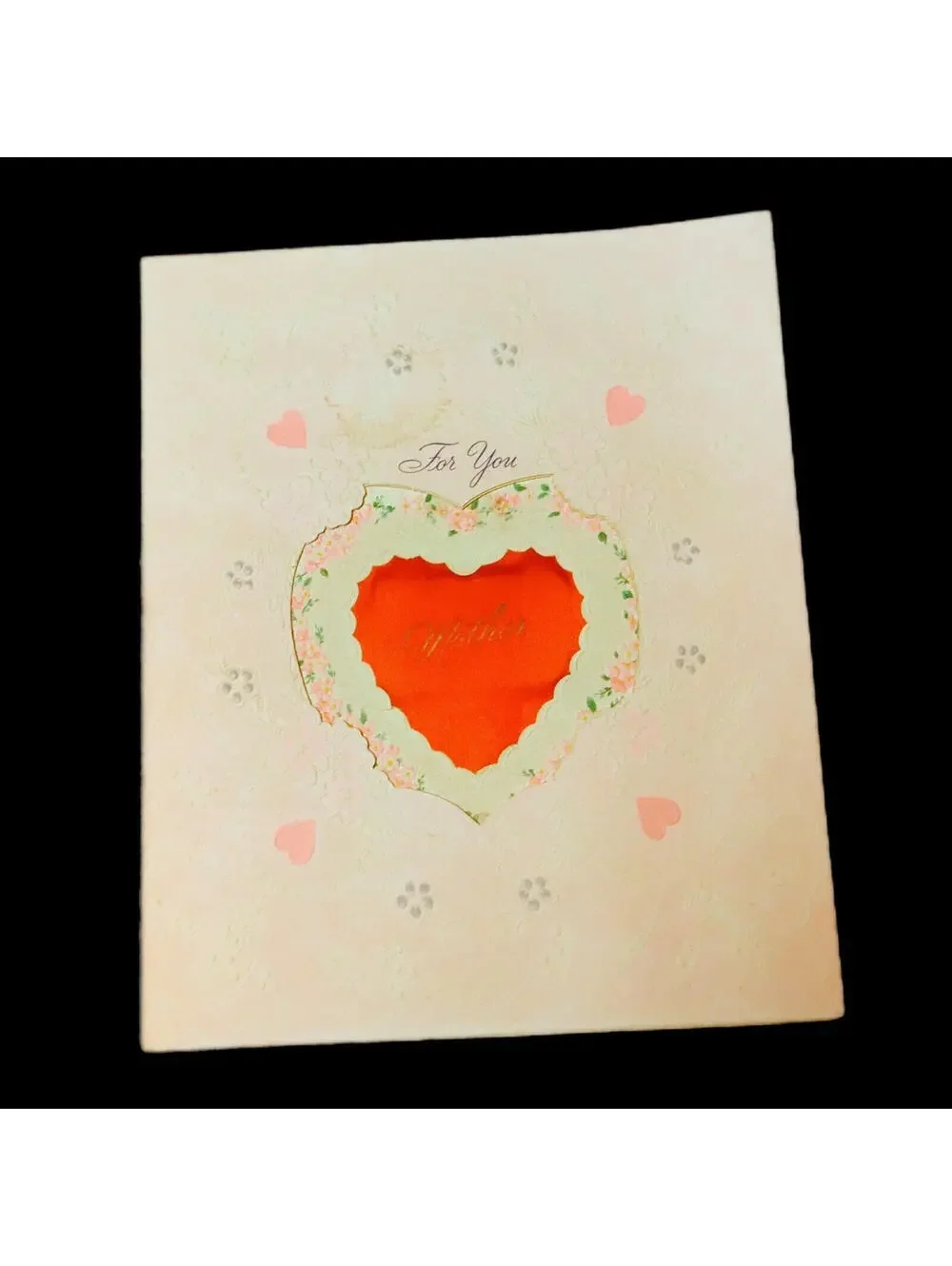Antique Victorian Valentine Card Ephemera, Paper Americana Satin Embossed Unused